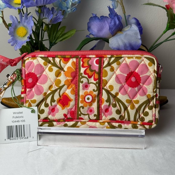 NWT Vera Bradley Folkloric Wristlet Wallet Zipper Quilting Retired - Picture 4 of 7